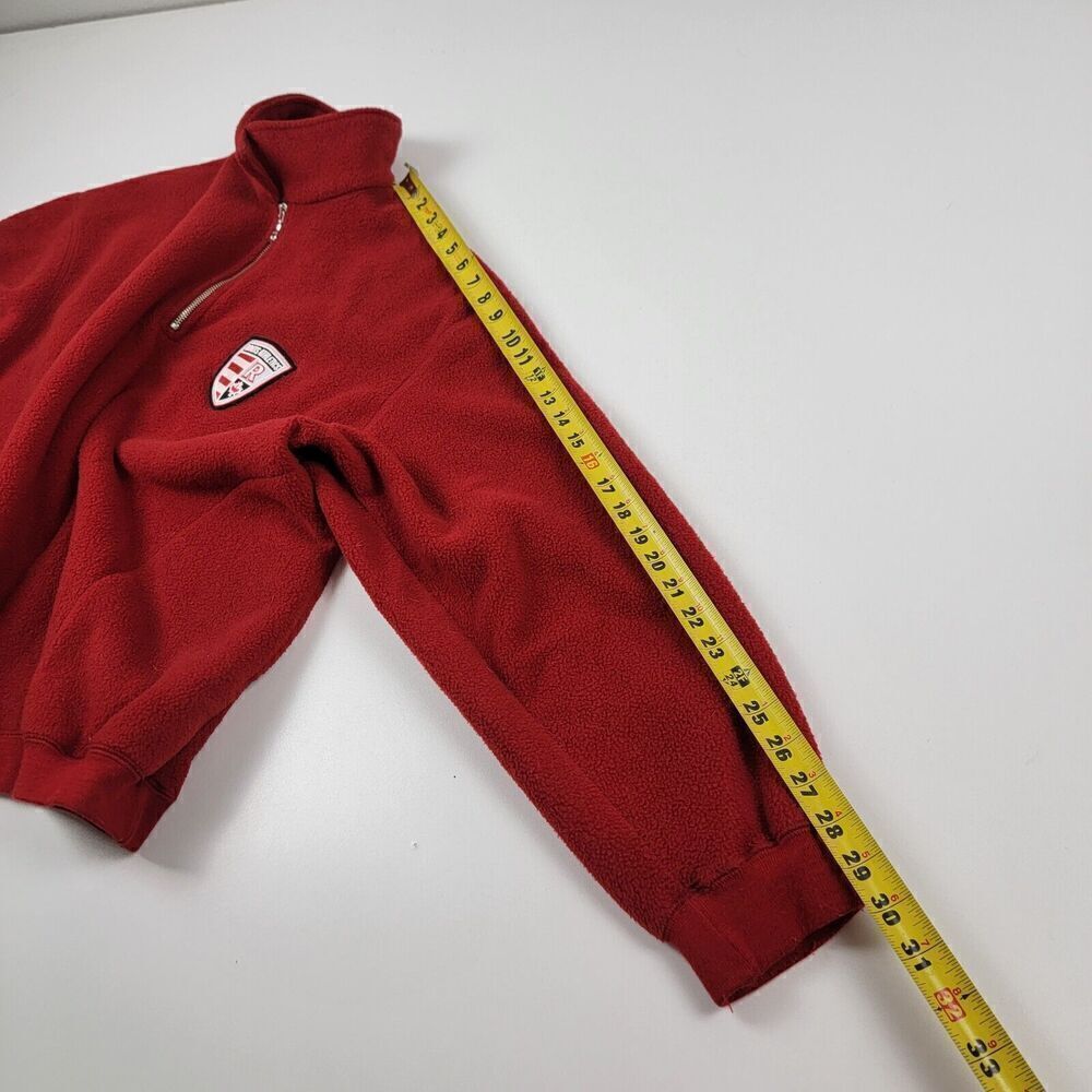 Roots Athletics Fleece Jacket Mens‎ Sz Large Red half Zip Canada 25 Years Winter - Picture 8 of 11